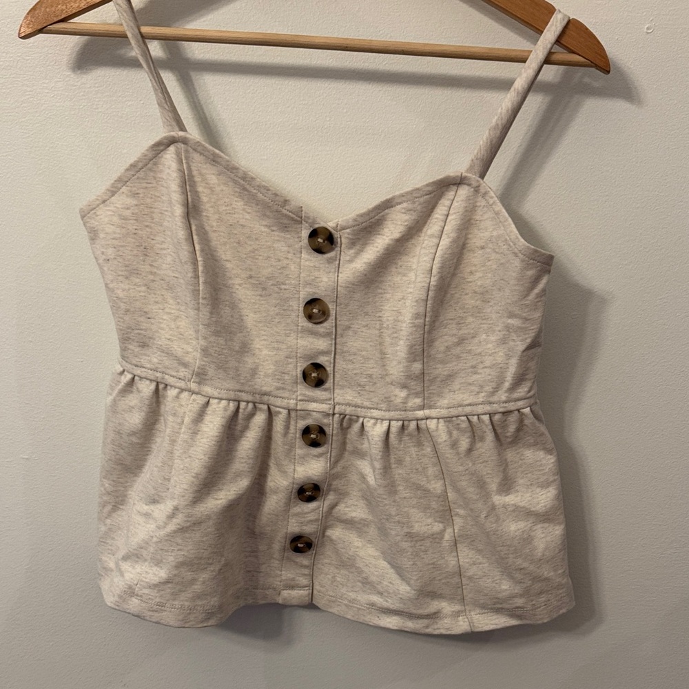 Stylish Beige Button-Front Camisole